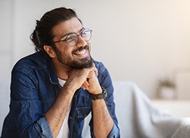 Woman smiling in the dental chair