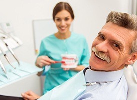 man at a dentures consultation 