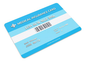 generic health insurance card isolated against white background