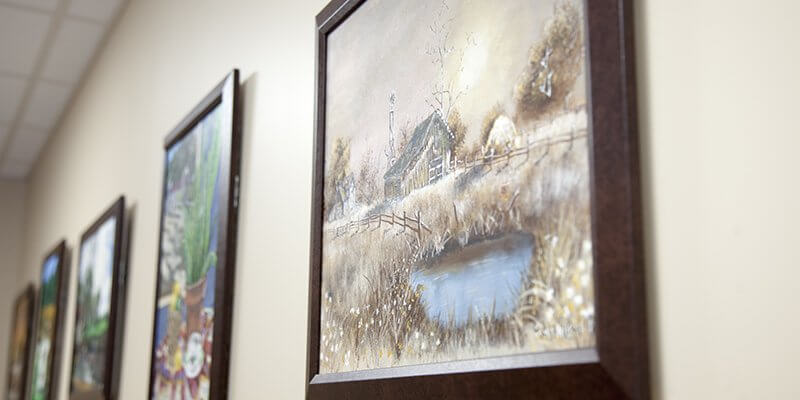 View of artwork in office